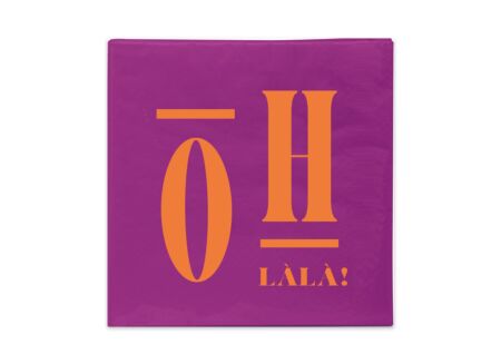 Serviette Oh La La 25x25cm - papier - paars 20 stuks