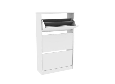 Schoenenkast Wellington 73x26x119cm - melamine - wit
