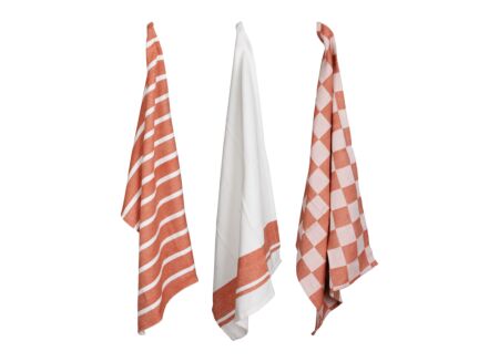 Keukenhanddoek Stoff 70x50cm - katoen - rust set van 3