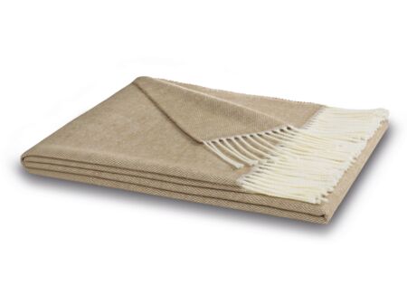 Plaid 130x170cm - polyester & katoen - camel