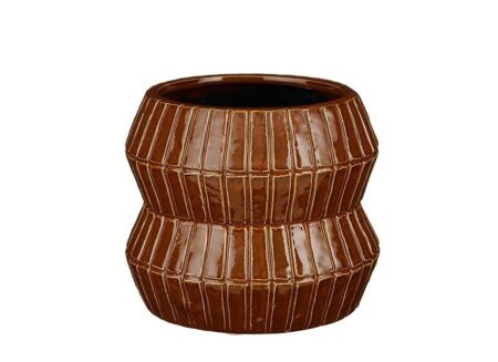 Bloempot Romeo H15,5cm - keramiek - bruin