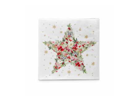 Serviette Beautiful Christmas Star 25x25cm - 20 stuks