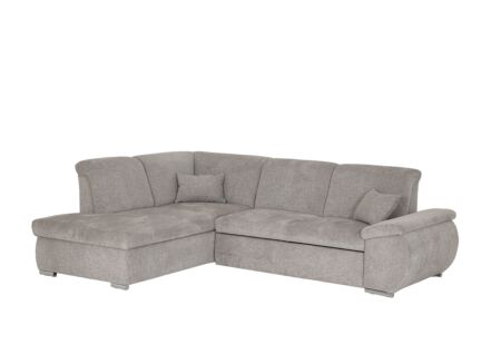 Hoeksalon Caro 272x197cm - stof - grijs met bedfunctie en opbergruimte