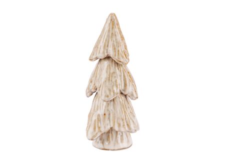 Kerstdecoratie Kerstboom 9x9x20cm - porselein - bruin
