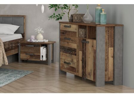Commode Clif 107x42x86cm - decor - old wood/beton