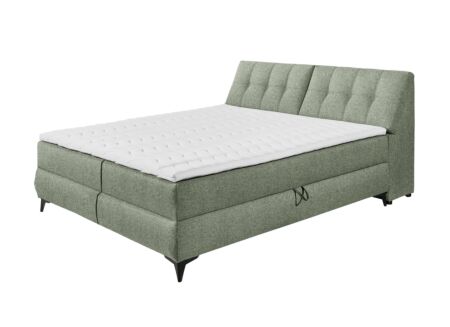 Bedbox 160x200cm met opbergruimte stof olijf