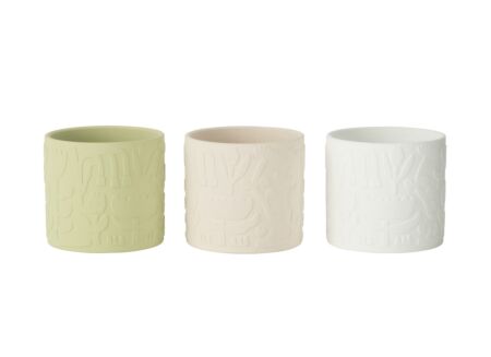 Bloempot Aloha H12,5cm - terracotta - groen/créme/wit
