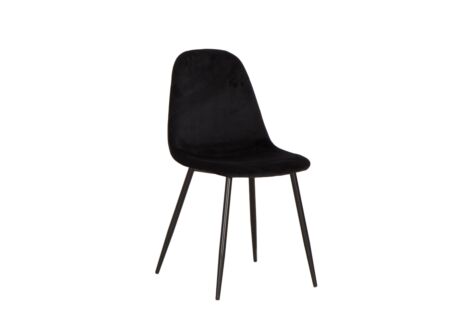 Stoel Charlton 44x53x87cm - fluweel - zwart