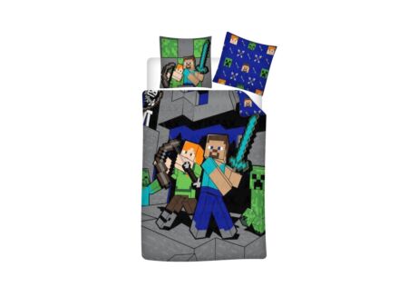 Dekbedovertrek Minecraft 140x200cm - polyester/katoen - multicolor