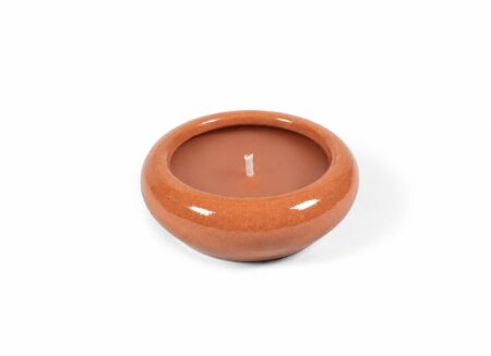 Tuinkaars Ø28x10cm - keramiek - oranje