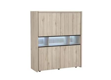 Aperçu - Meuble Bar Lucca 140cm - décor - chêne millenium/gris clair
