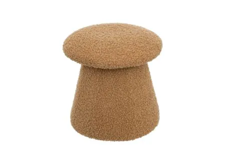 Poef Champignon Ø27x27 - Poef Champignon Ø27x27,5cm - bouclé - caramel