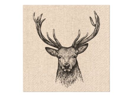 Serviette Deer 33x33cm - papier - multicolor - 20 stuks