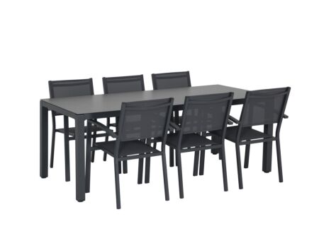 Tuinset Breeze 200x90cm met 6 tuinstoelen Prayer