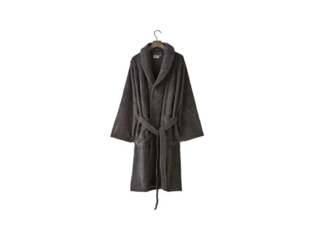 Badjas L flanel grey charcoal