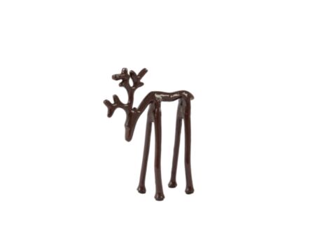 Beeld Deer 15x6x20cm - metaal - aubergine Beeld Deer 15x6x20cm - metaal - aubergine