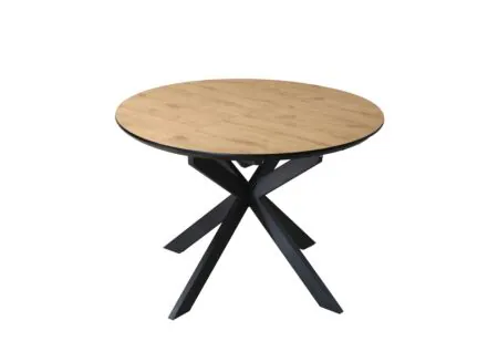 Plus Important - Table ronde Dillinger 120/160x120cm - melamine - brun
