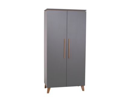 Kleerkast Vito Mira 95cm - decor - grijs/eik