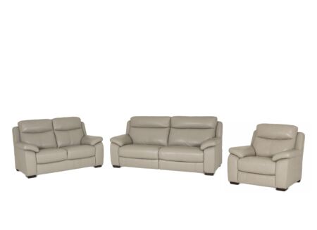 Zetel Mohawk 2,5+2+1-zit - leder - grijs