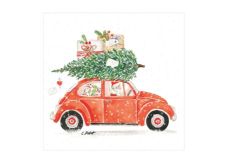 Serviette Xmas Delivery 33x33cm - papier - multicolor - 20 stuks