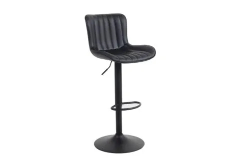 Barstoel Gigolo ZH58-83cm - lederlook - zwart