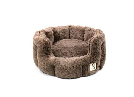 Hondenmand Supersoft M Ø55x25cm - stof - donkerbruin