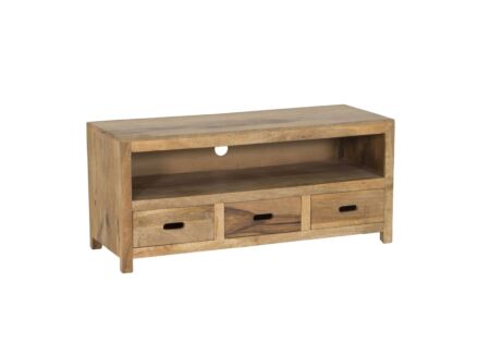 Tv-meubel Ploutos 125x48cm - mango massief - naturel
