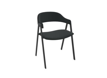 Stoel Arca 56x56x76cm - lederlook - zwart