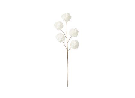Decoratietak 5 Pompoms Eva H86cm - kunststof - wit