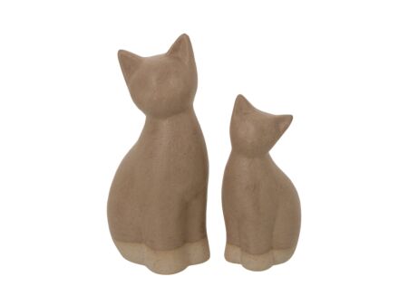 Deco Kat 26x12,5x29,5cm - porselein - beige set van 2