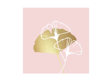 Serviette Golden Gingko 33x33cm roze 20 stuks