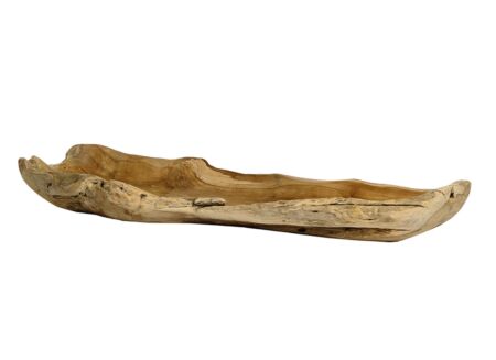 Schaal Unfinish 100x35cm - teak - naturel