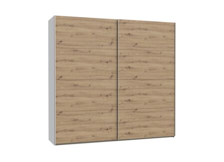 Armoire à portes coulissantes Schach & Mat 2 220cm - décor - blanc & french oak Armoire à portes coulissantes Schach & Mat 2 220cm - décor - blanc & french oak