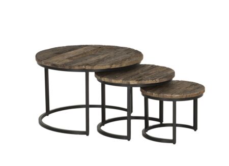 Bijzettafel Elunar Ø70cm set van 3