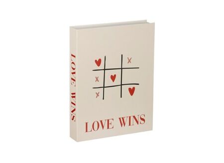 Deco Boek Love Wins 29x22x4,5cm - gerecycleerd papier - gebroken wit