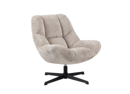 Draaifauteuil Iota 76x81x84cm - chenille - beige