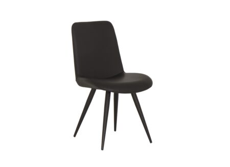 Stoel Yack  49x63x87,5cm - lederlook/staal - zwart