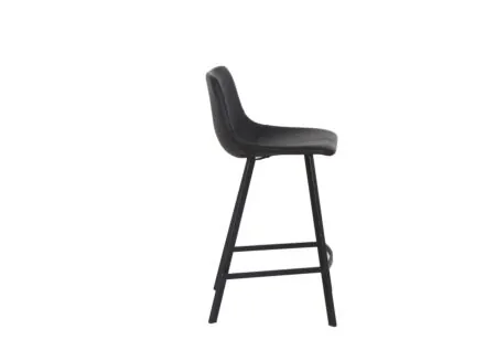Chaise de bar Spartacus HA65cm - similicuir - noir