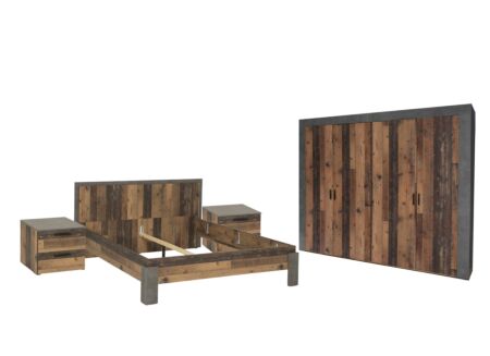 Slaapkamer Attaylar met bed 160x200cm - kleerkast 230cm