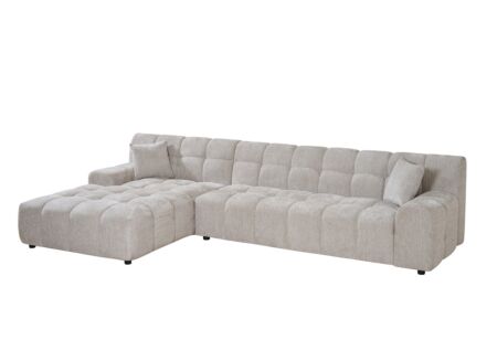 Hoeksalon Corallo 345x190cm - polyestervezel - beige