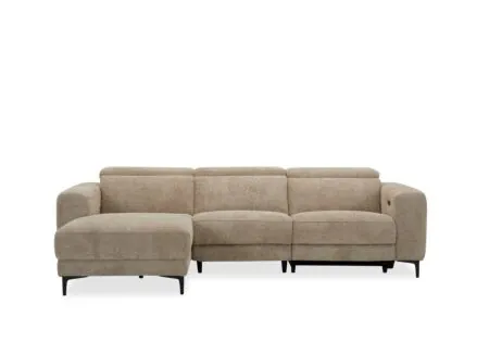 Overzichtsfoto - Hoeksalon Cine 168x277cm - stof - taupe met relax