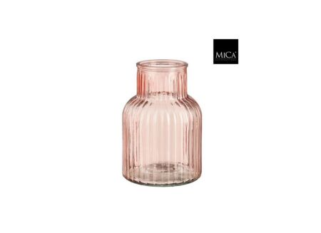Vaas Ambre H20cm - glas - roze
