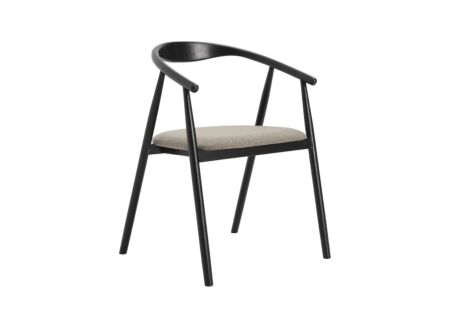 Stoel Baradine 56x55x78cm - eik massief - zwart/grijs