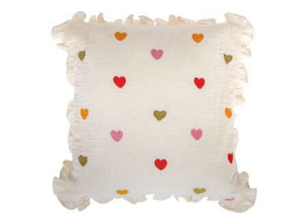 Kussen Amour 40x40cm - katoen & polyester - wit