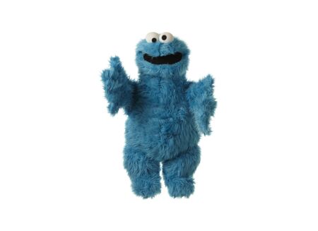 Handpop Sesamstraat Cookiemonster H65cm - polyester - blauw