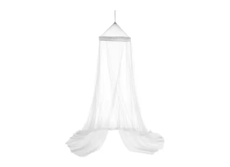 Ciel de lit blanc 60x250cm - Ciel de lit 250x60cm - fibre de polyester - blanc/or