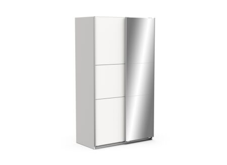 Schuifdeurkast Ghost 117cm - decor - wit