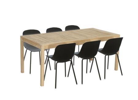 Eetkamer Voodoo met 6 stoelen Atacama - tafel 180x90cm