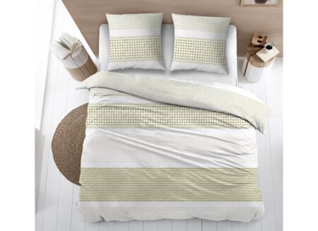 Dekbedovertrek Paola 240x220cm - flanel - groen