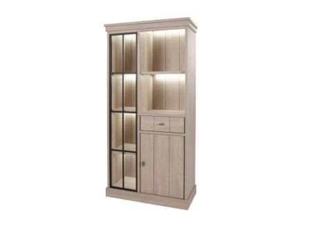Vitrinekast 104cm - decor - beige